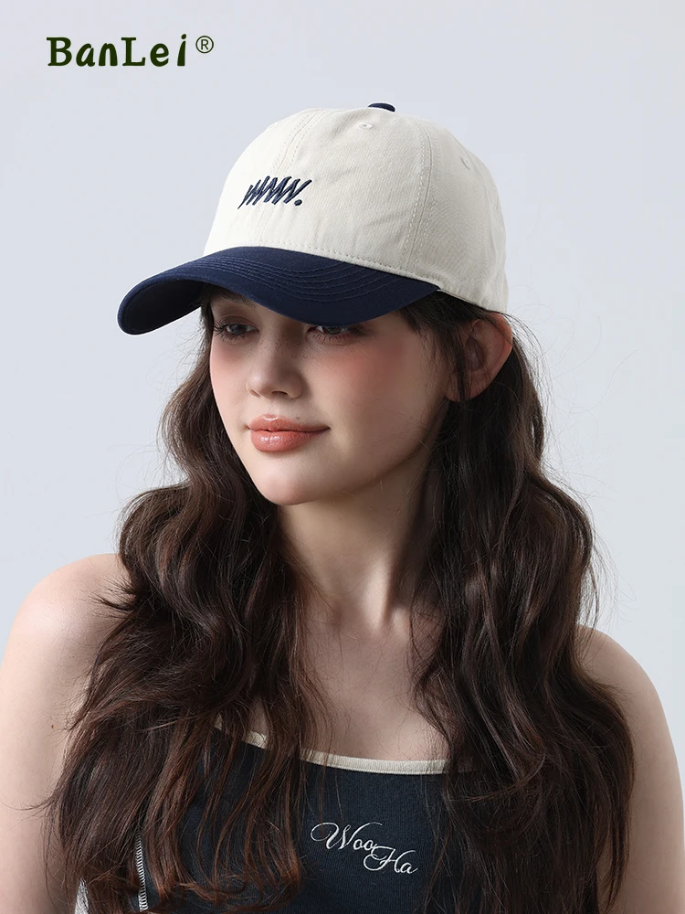 

Hat Female alphabet embroidery soft top baseball cap Spring and summer niche face cap