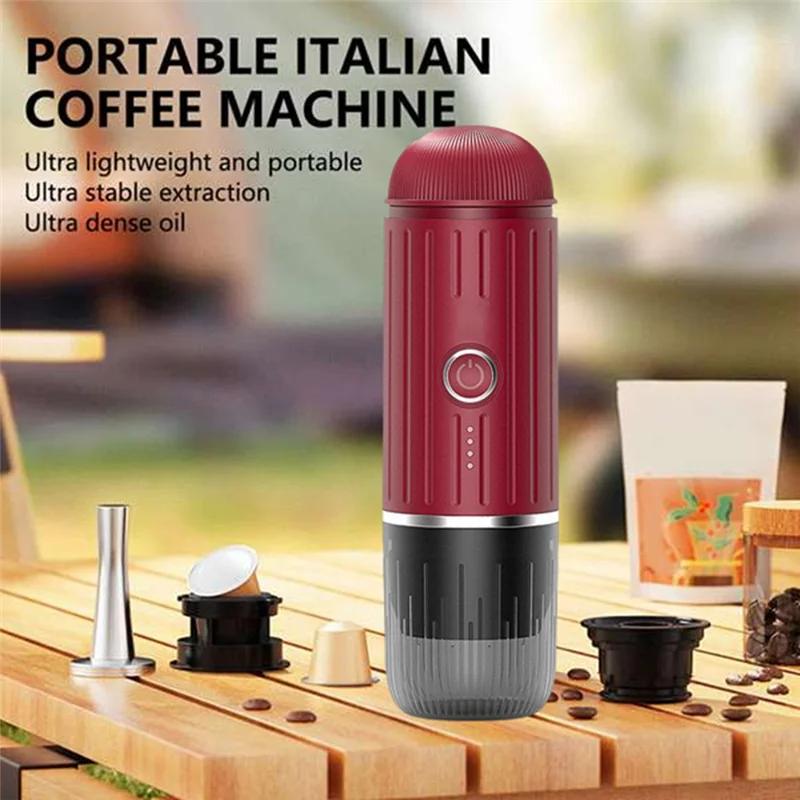 

ABVI-Portable Coffee Machine 2 In 1 Capsule Powder Travel Coffee Maker Electric For Car&Home Camping Coffee Maker