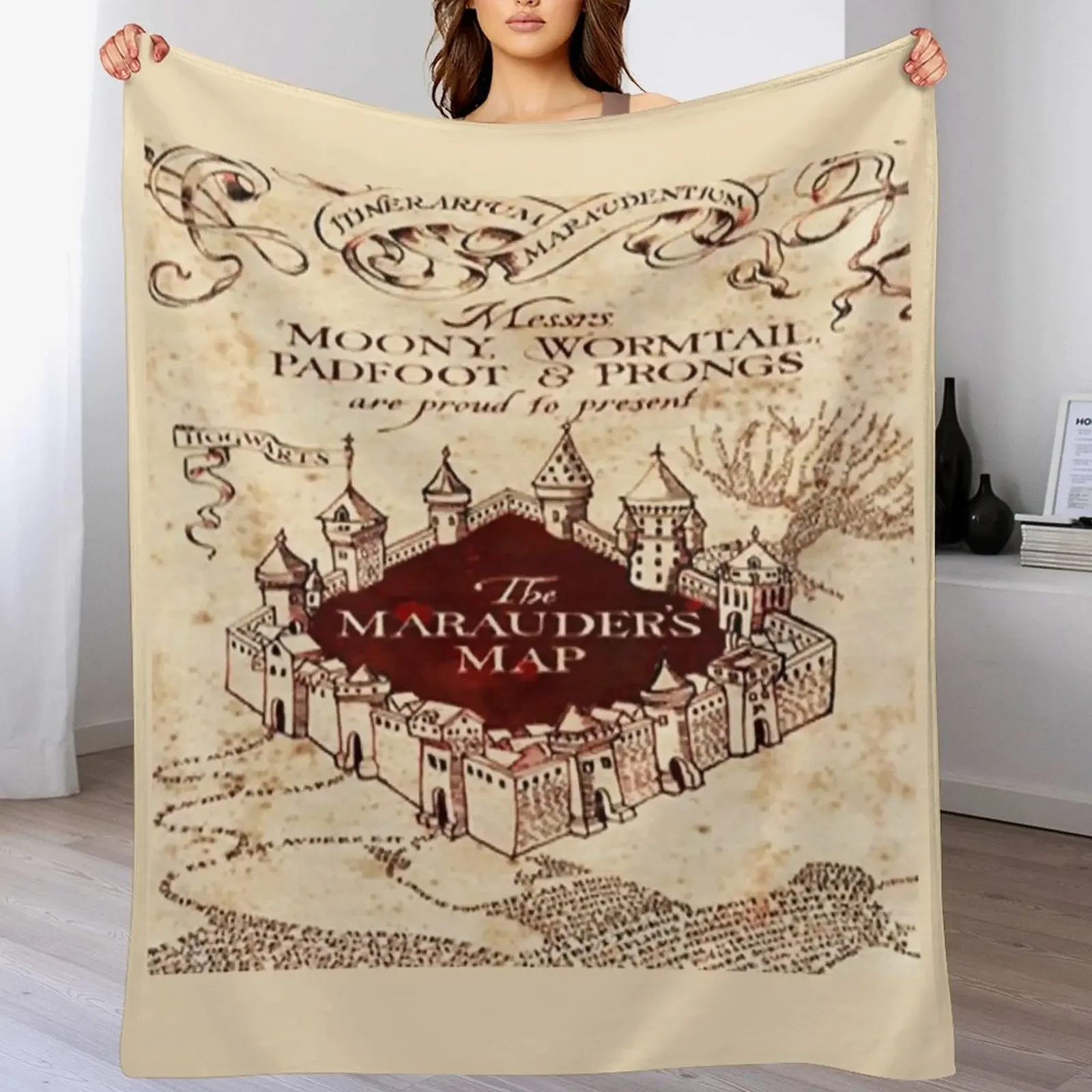 

the marauder map Throw Blanket Blankets For Sofas Tourist Heavy Soft Plush Plaid Blankets