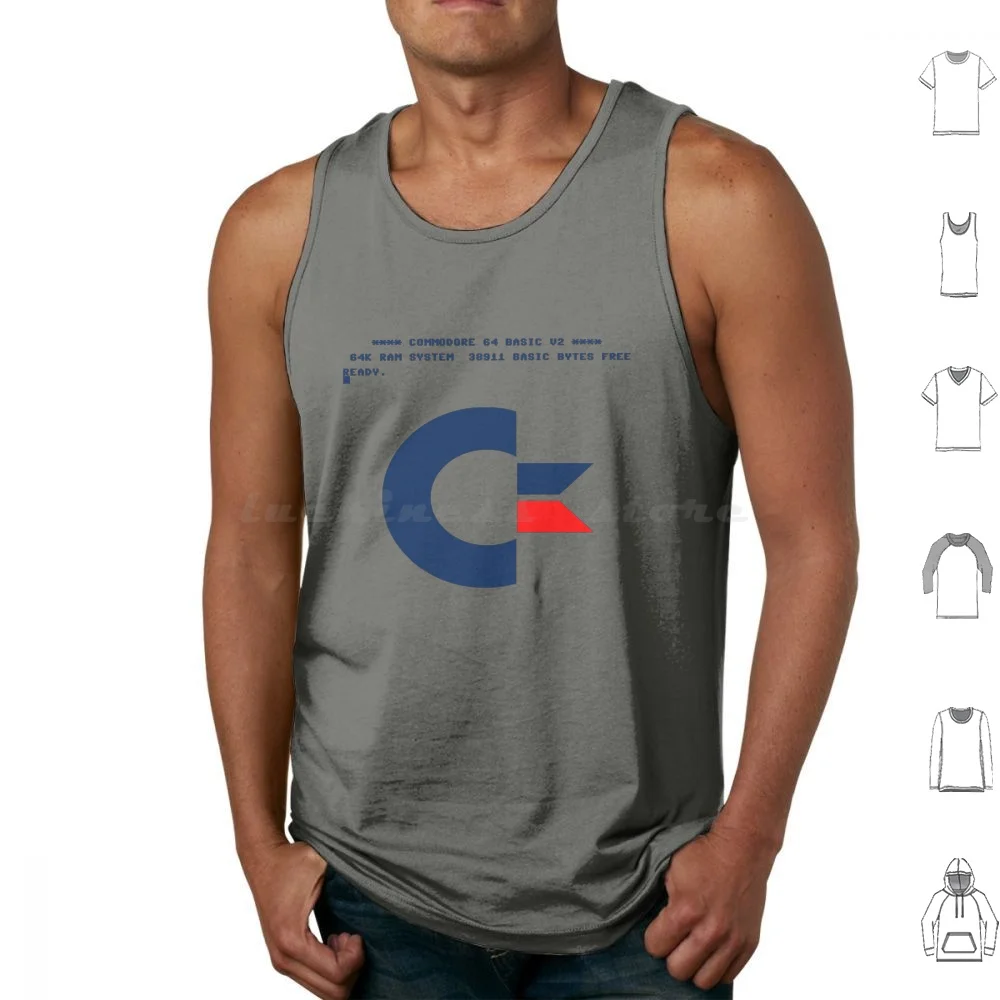 Commodore 64 Initial Screen Tank Tops Vest Sleeveless Animeri Retro Commodore 64 C64 Computer Commodore 8 Bit Geek Vintage