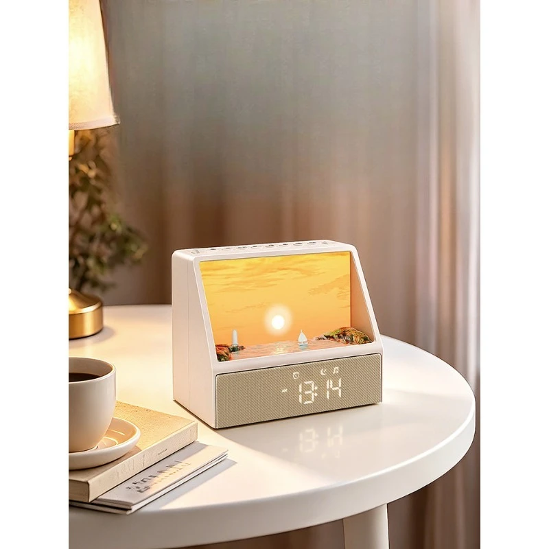 

Sunrise Wake-up Light Bluetooth Speaker Clock Alarm Clock Ornament Bedroom 520 Valentine's Day Birthday Gift
