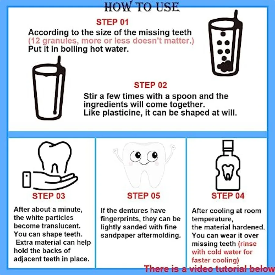 طقم تصليح الأسنان المؤقت DIY Play DoughSolidSimpleProvisional طقم استبدال الأسنان المزيفة 4 أنواع من الملحقات بما في ذلك الموت