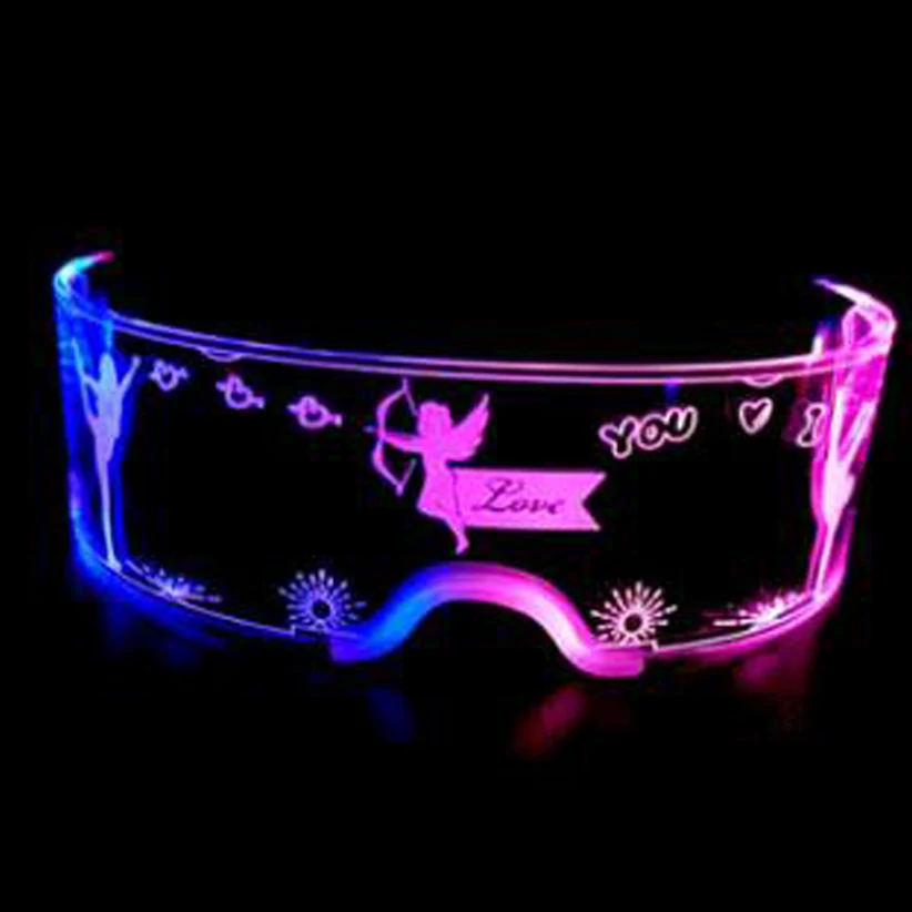 Newest LED Light up Glasses Luminous Glasses Technology Future Glow Party Costume Sunglasses Nightclub DJ Dance Party Decor