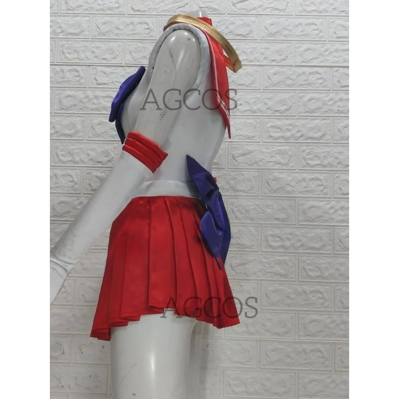 AGCOS Customized Hino Rei Sailorr Mars Cosplay Costume Woman Christmas Outfits Dress Costumes Cosplay