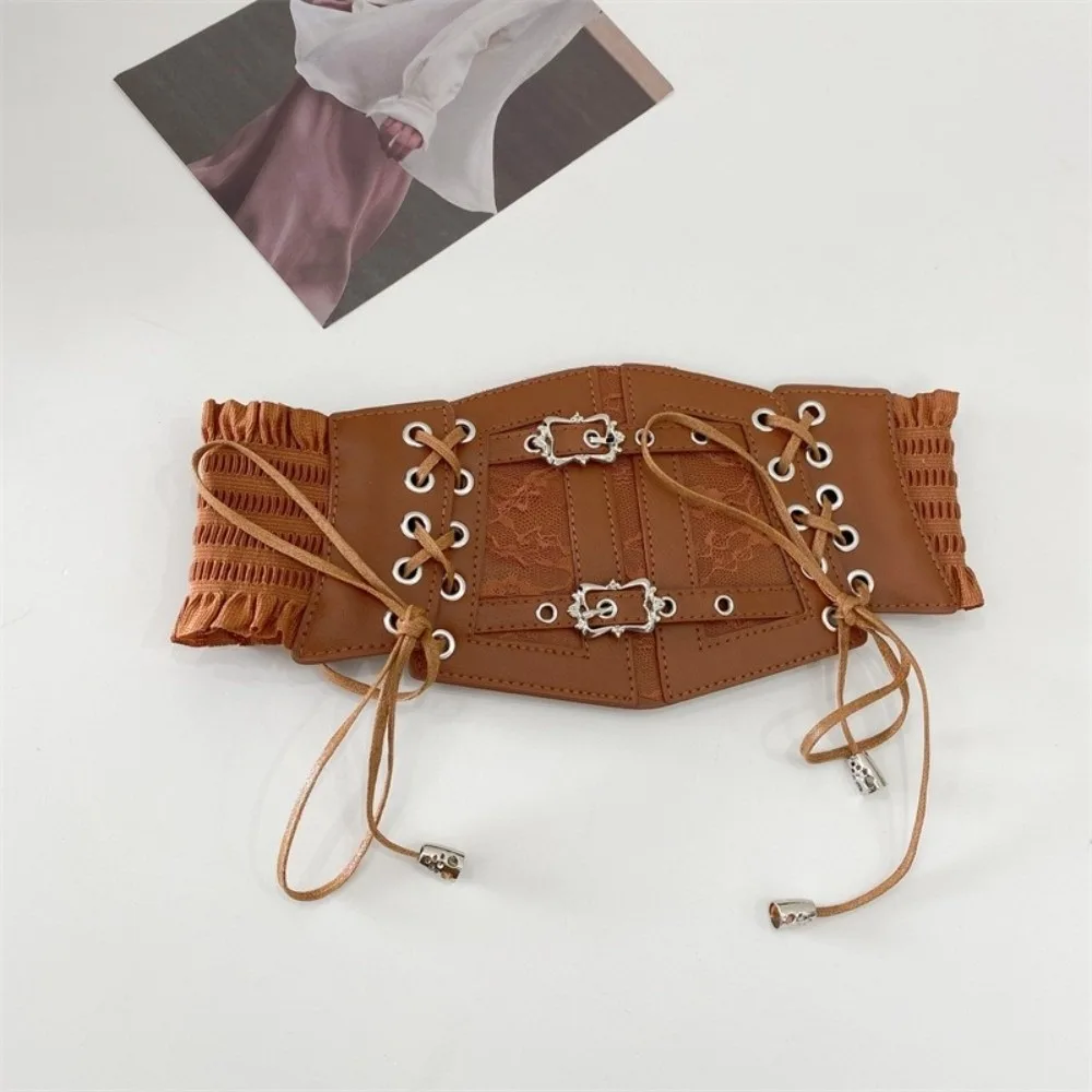 

Trendy Leopard Print Women Waistband Retro PU Leather Waist Belt Decoration Cinched Waistband Wide Corset Belt for Dresses