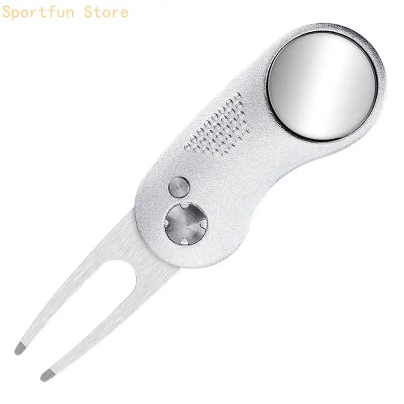 Golf Ball Mark Fixer for Putting Green Care, Portable Golf Repair Green Fork with Textured Handle for Course Users X7JD