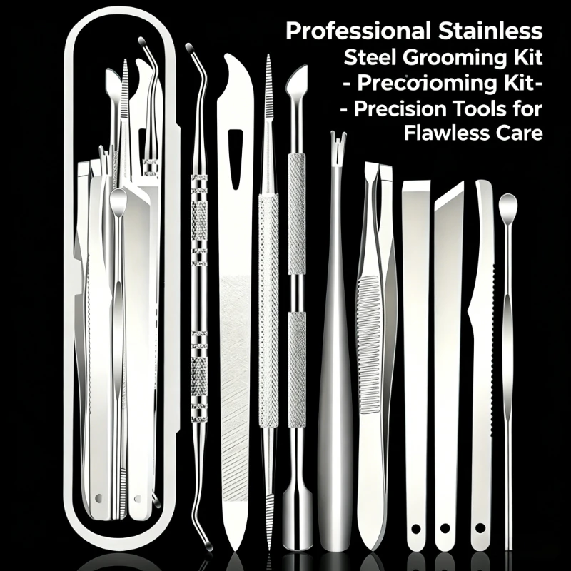 Kit de 10 Piezas de Acero Inoxidable para Remover Uñas Encarnadas y Cutículas, Pedicura y Manicura sin Olor, Resistente al Óxido, Corrector Profesional de Uñas Encarnadas