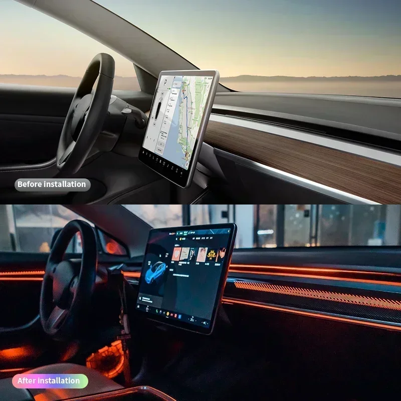 

Intellegent Electric TailgateCar Styling Ambient Lamp Lights For Tesla Model 3/Model Y 2021-2023 Dragon Rainbow Laser Atmosphere