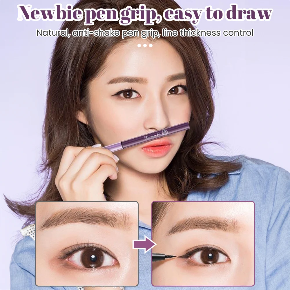 Affascinante penna per Eyeliner sviluppo del colore ad asciugatura rapida Eyeliner Non sbiadito Film veloce che forma estremamente Fine durevole principiante Major