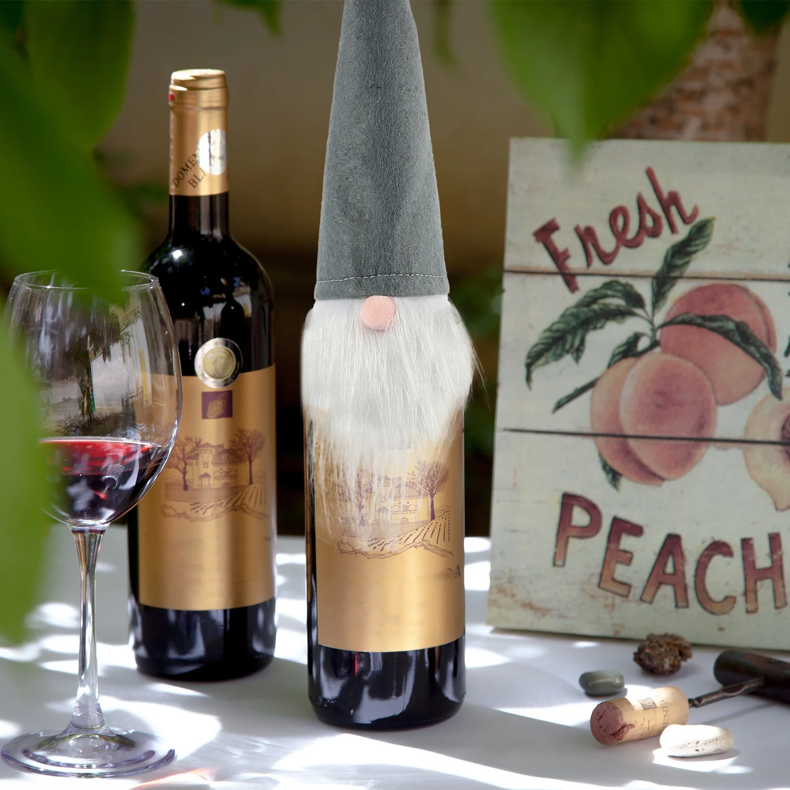 

6Pcs Christmas Wine Bottle Cover Gnome Topper Party Silverware Holder Cutlery Bag Decorative Table Ornament Festive Xmas Supply