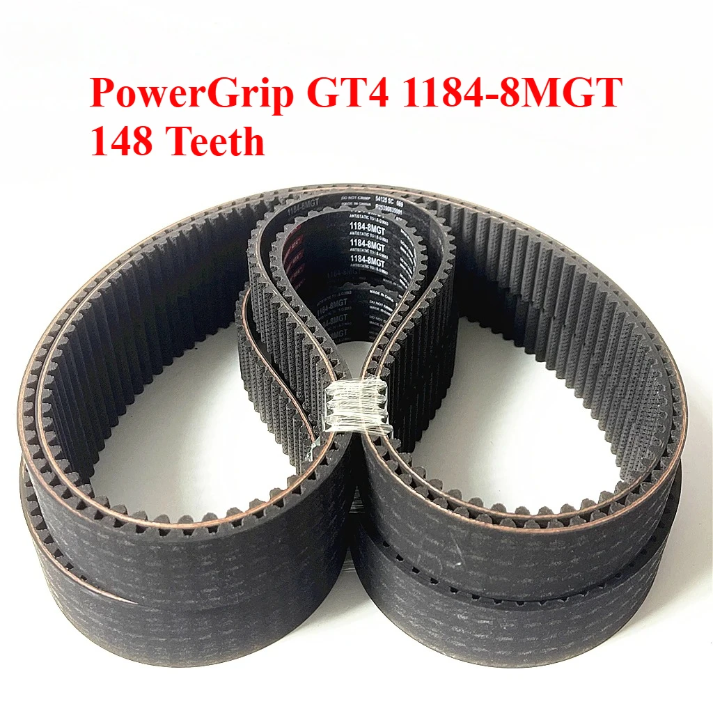 PowerGrip GT4 1184-8MGT 148 Teeth Timing Belt 3D Printer CNC Machine Textile Machine Fan Drive Belt Replacement for GT3/GT2