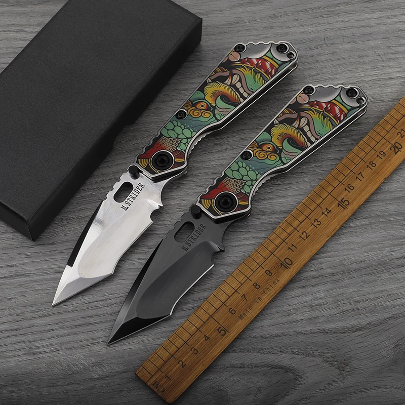 

M390 steel blade, titanium alloy handle, folding knife, outdoor self-defense, camping, hiking, survival, portable tool knife