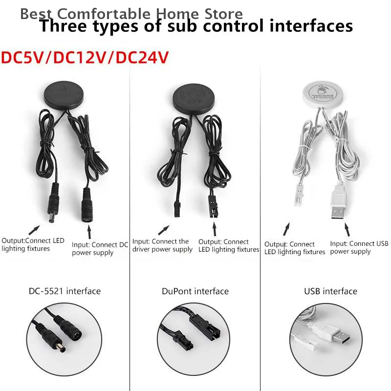 Penetrable Wooden Partition Touch Sensor LED Light Switch Hand Sweep Dimmable Touch Dimmer For Mirror Cabinet Shelf Lamp