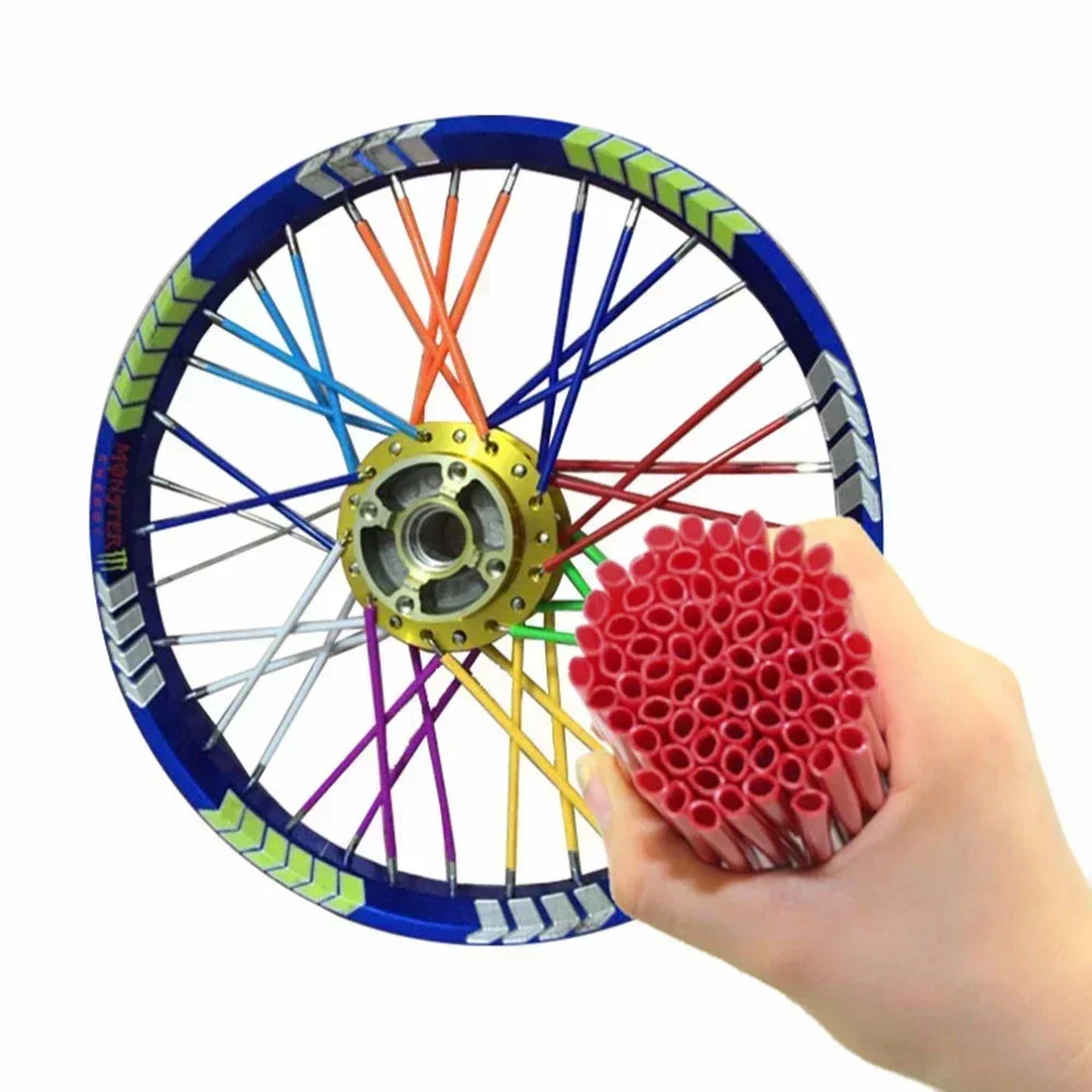 Motorcycle Wheel Spoked Protector Wraps Rims Skin Trim Covers Pipe for Motocross Bicycle Bike Cool Accessories