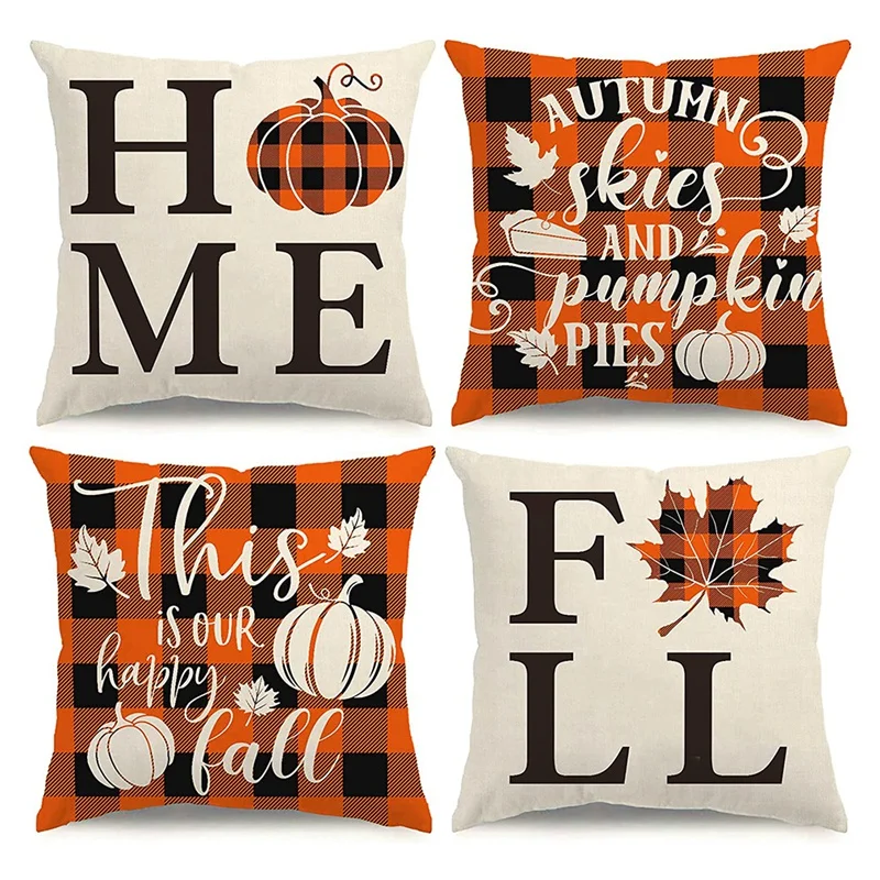 

New Fall Pillow Covers 18X18 Fall Decorations Farmhouse Throw Pillow Covers Home Decor Fall Pillow Case For Sofa Couch