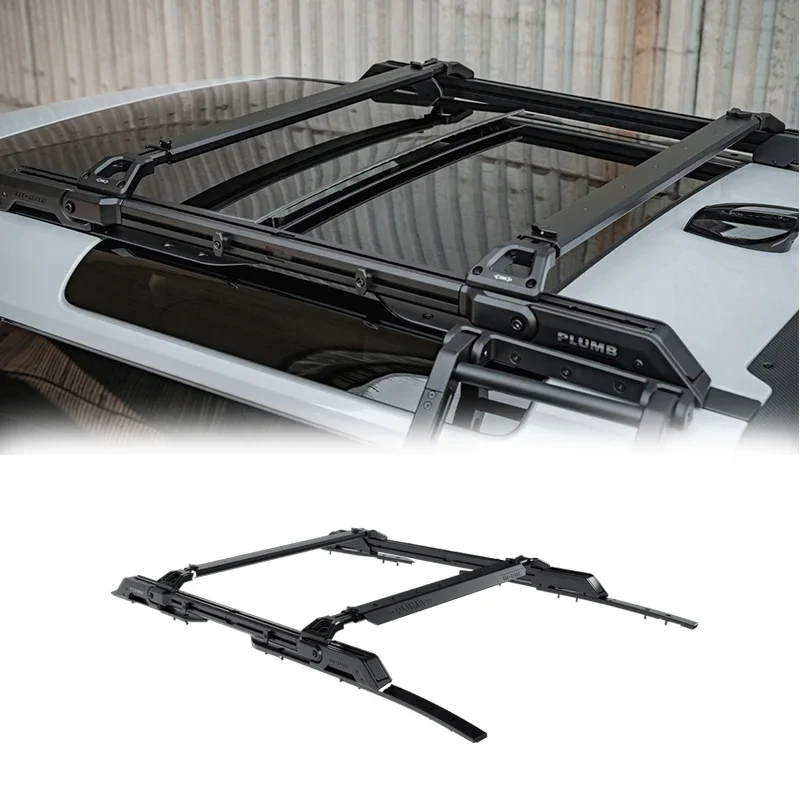 Plumb 2020+ CNC process parts Aluminum Alloy Removable luggage rack roof rack for Land Rover Defender 90