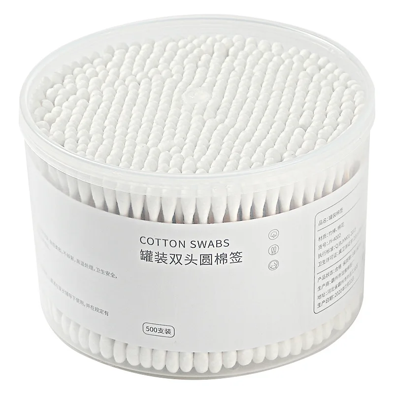 500pcs Boxed Cosmetic Cotton Double Head Cotton Swab Women Makeup Cotton Buds  For Wood Sticks Nose Ears Cleaning Tools