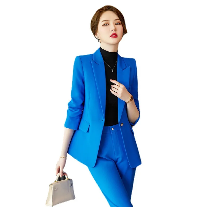 Business Wear Autumn and Winter Long Sleeve Suit Temperament Civil Servant Interview White Collar Office Wear Work Clothes Small