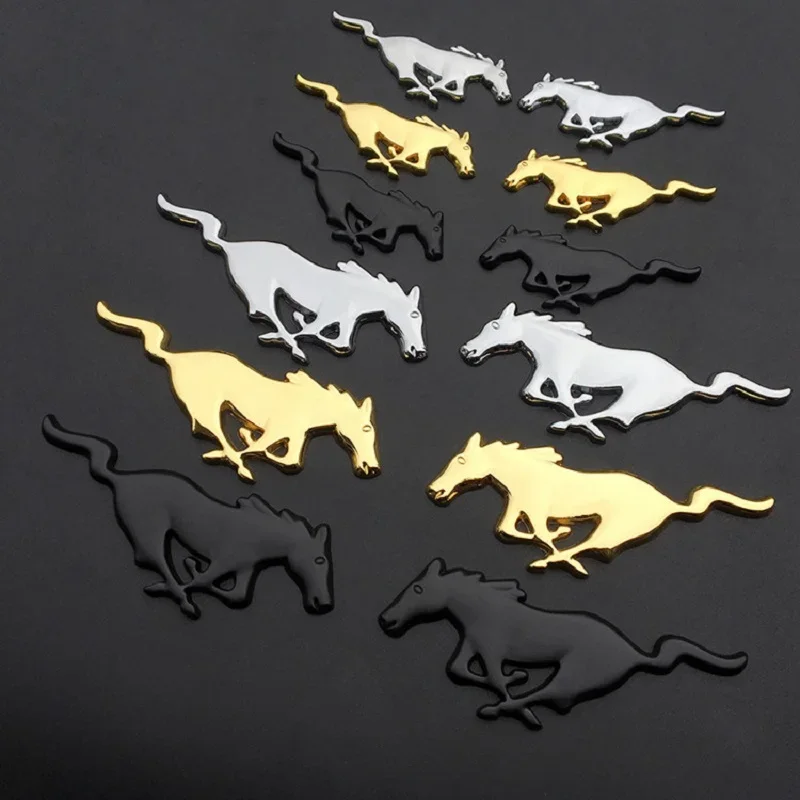 2PCS 7.5CM/11CM 3D Running Horse Sticker For Mustang focus fiesta Mondeo Kuga edge Shelby GT Emblem Badge Car Body Decoration