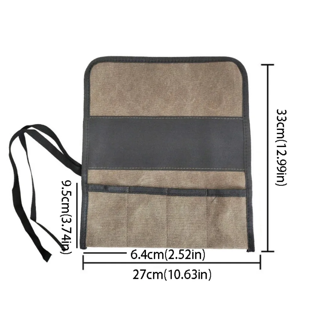 

Oxford Cloth Multi Purpose Tool Bag Roll Up Design Multiple Pockets Roll Up Tool Bag Hanging Design Heavy Duty Tool Storage Case