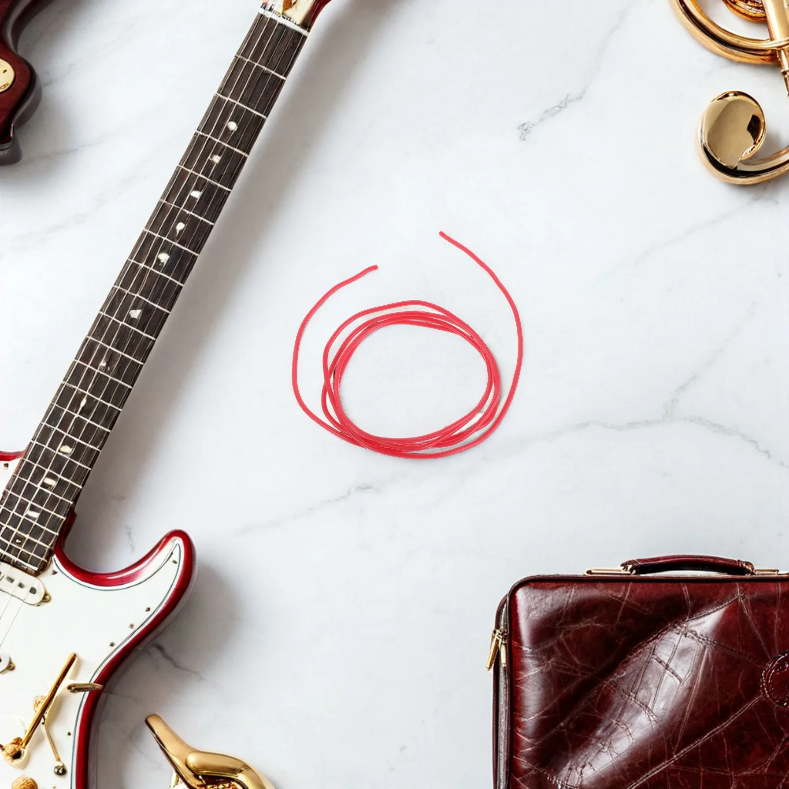 สายไฟกีตาร์ไฟฟ้า 2 ชิ้น ความไวสูง สายทองแดงเคลือบดีบุก หุ้มด้วยซิลิโคนเคลือบแว็กซ์ สายรับสัญญาณ เหมาะสำหรับกีตาร์เบสวินเทจ