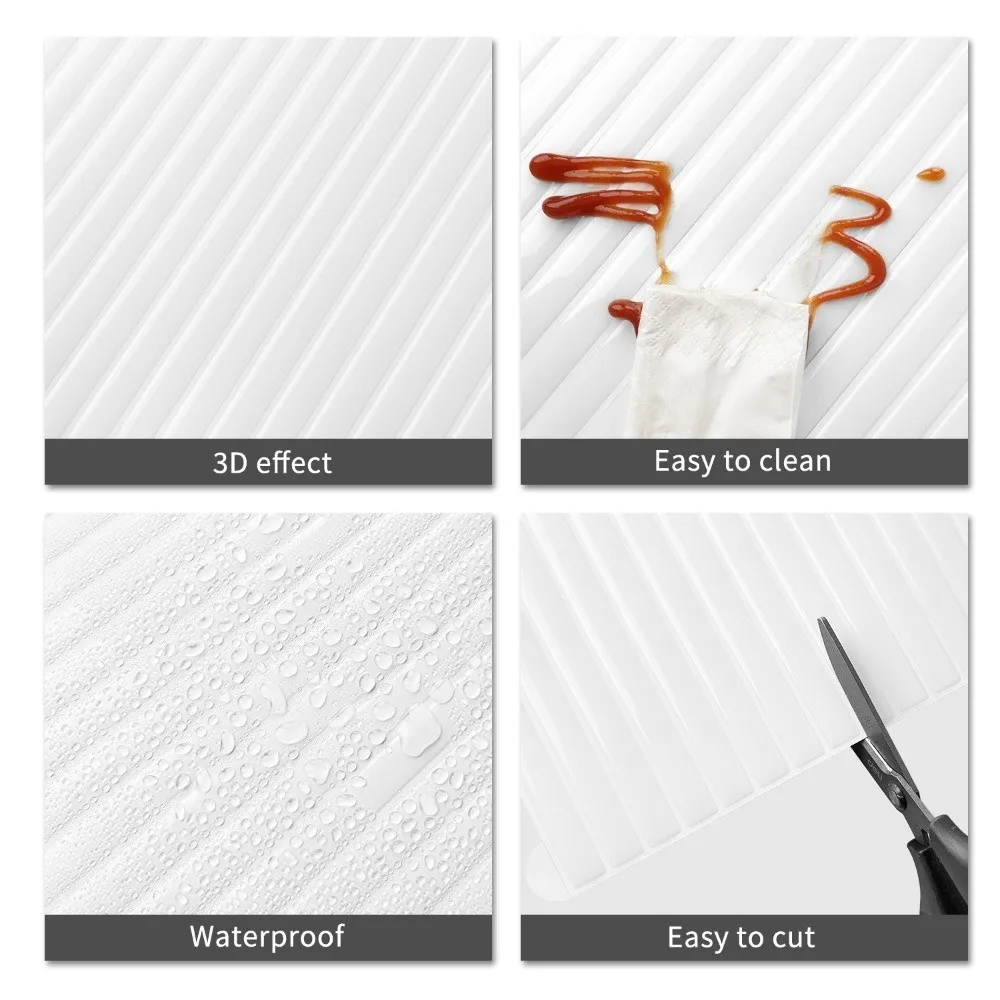 New Self-adhesive Peel and Stick Backsplash Waterproof 11.4*9inch Wallpaper Oil Proof Home Decor Wall Tile for Kitchen Bathroom