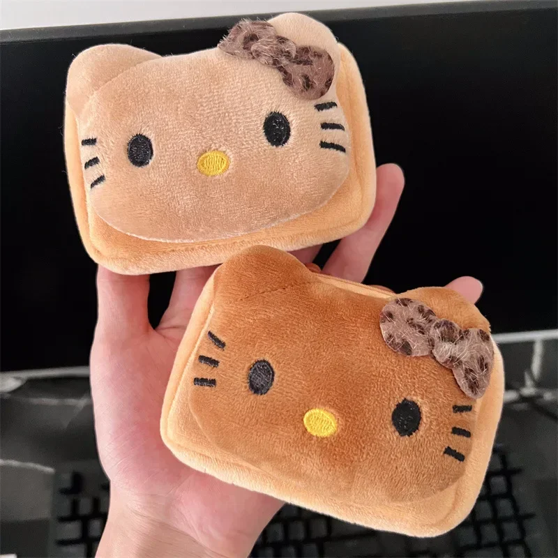 Sanrio hello kitty bolsa de moedas dos desenhos animados kitty gato portátil saco de armazenamento de viagem mini saco chave sacos de cartão fone de ouvido batom saco de armazenamento