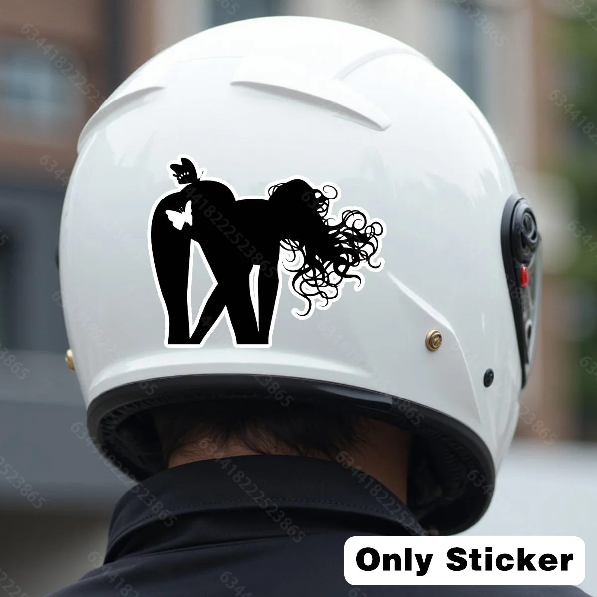 Adesivo de Vinil à Prova d'Água com Silhueta de Mulher Borboleta Holográfica para Carro, Moto, Capacete, Laptop e Bagagem