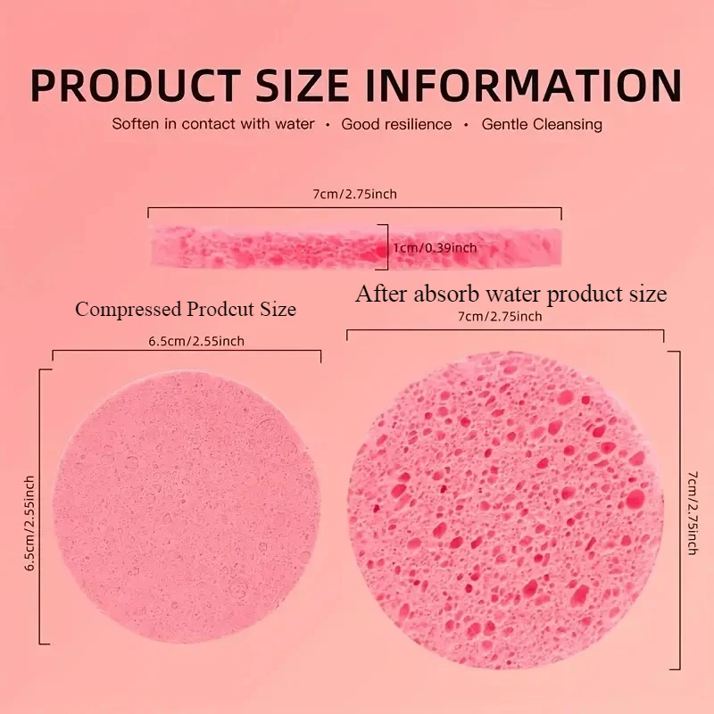 50/20/10 Stück komprimierte Gesichtsschwämme: Kosmetischer Hydrotherapie-Schwamm für die tägliche Reinigung, Make-up-Entfernung und Peeling – Detail 4