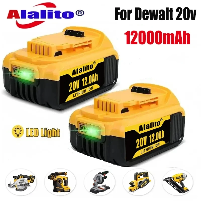 

20 в 12000 мАч литиевая сменная батарея для Dewalt 18 в DCB184 DCB200 DCB182 DCB180 DCB181 DCB182 DCB201 DCB206