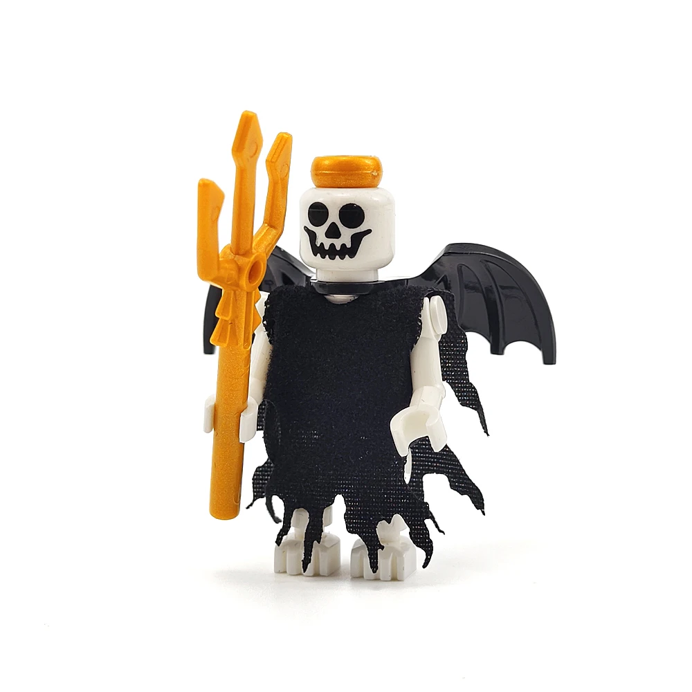 MOC Halloween Skeleton Armee Mini Puppe Bausteine DIY Zusammengebaute Bausteine Charakter Puppe Skelett Pferd Ornamente Spielzeug