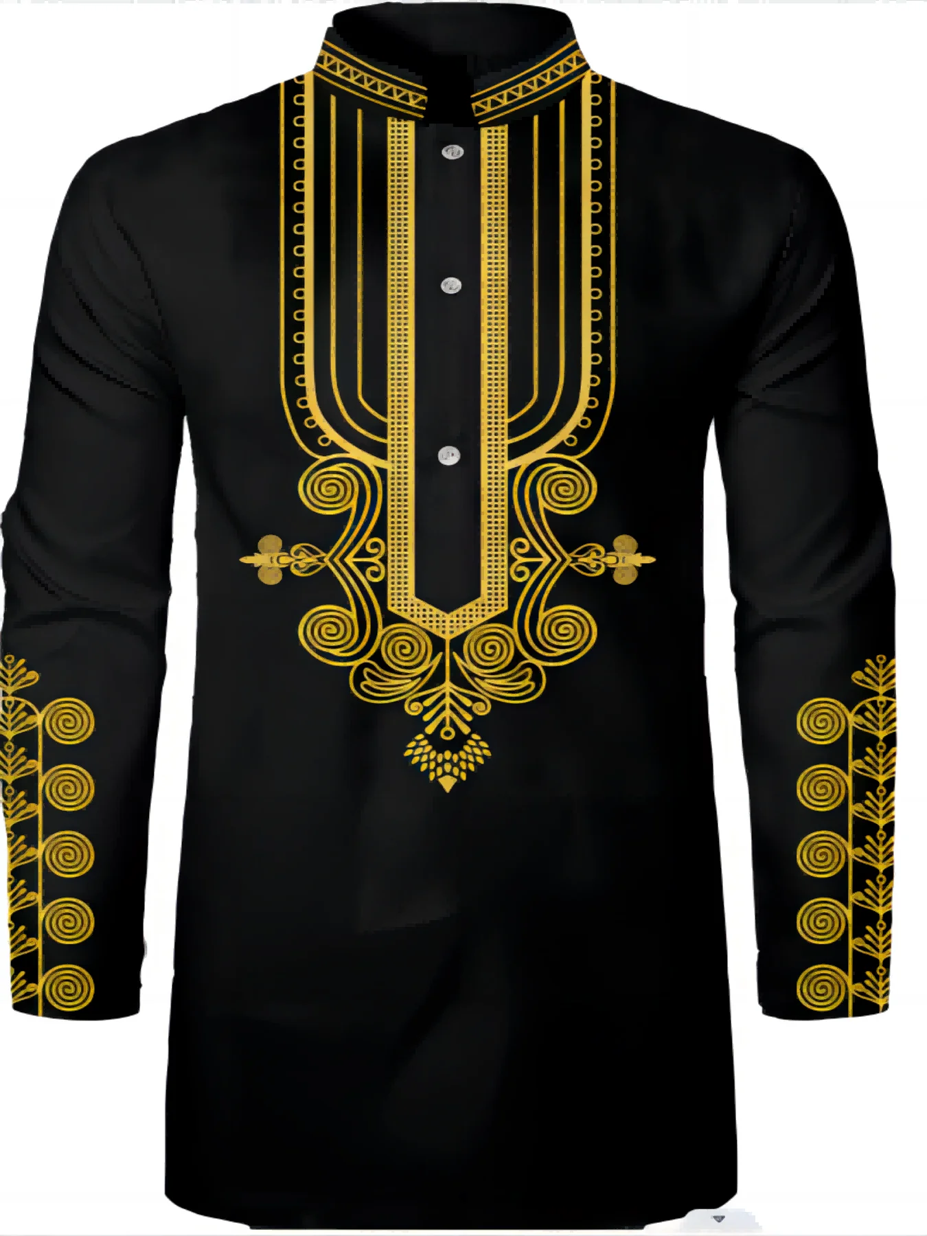 Traje Cultural bordado para hombre, bata de cuello alto y pantalones con cordón, 2 piezas