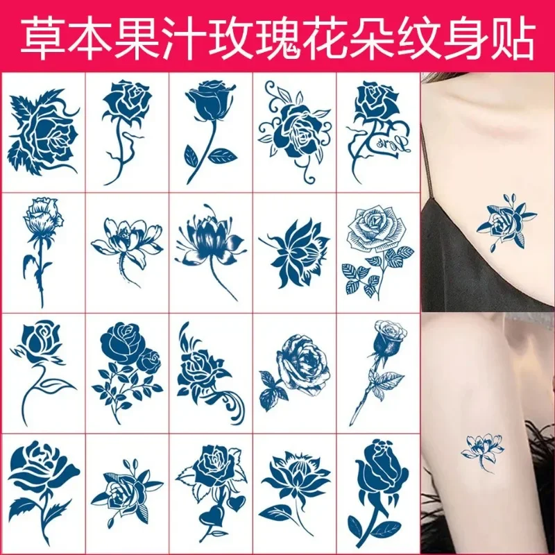 1Set Retro Flower Tattoo Stickers for Women Japan Chinese Euro Style Letter Animals Ladies Body Stickers