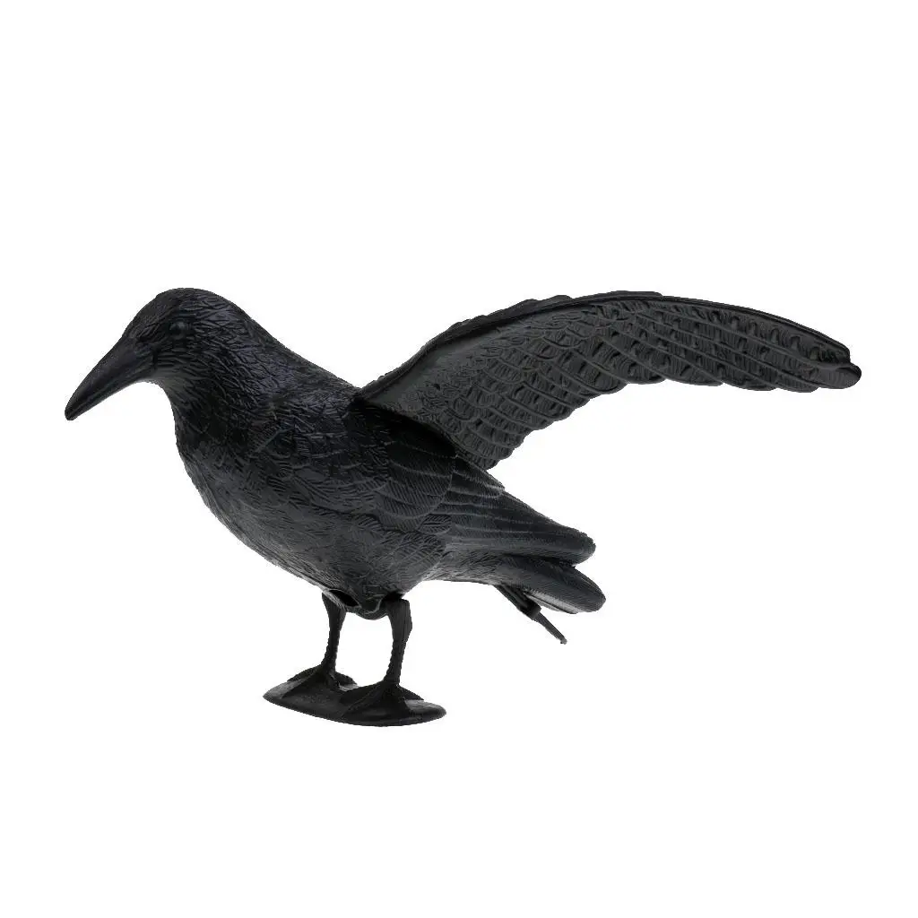 Bird Hunting Tools Lifelike Decoy Mallard Duck and Crow Yard Scare Away for Farm Garden Ponds
