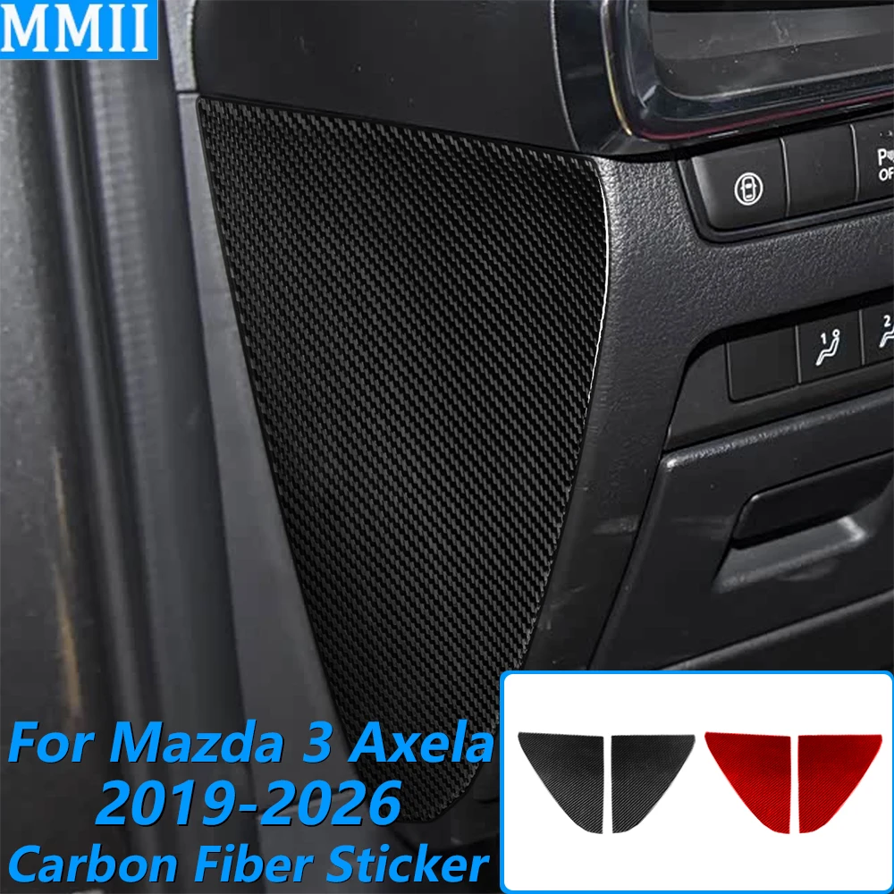 

For Mazda 3 Axela 2019-2026 Carbon Fiber Dashboard Side Front Slot Panel Trim Cover Car Accessories Interior Decoration Sticker