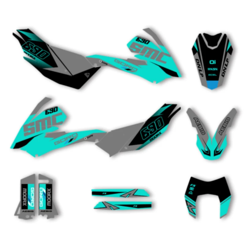 

SPACE Custom Motorcycle Graphics For KTM 2008 2009 2010 2011 08-11 LC4 SMC 690 Decal Stickers Kits 003