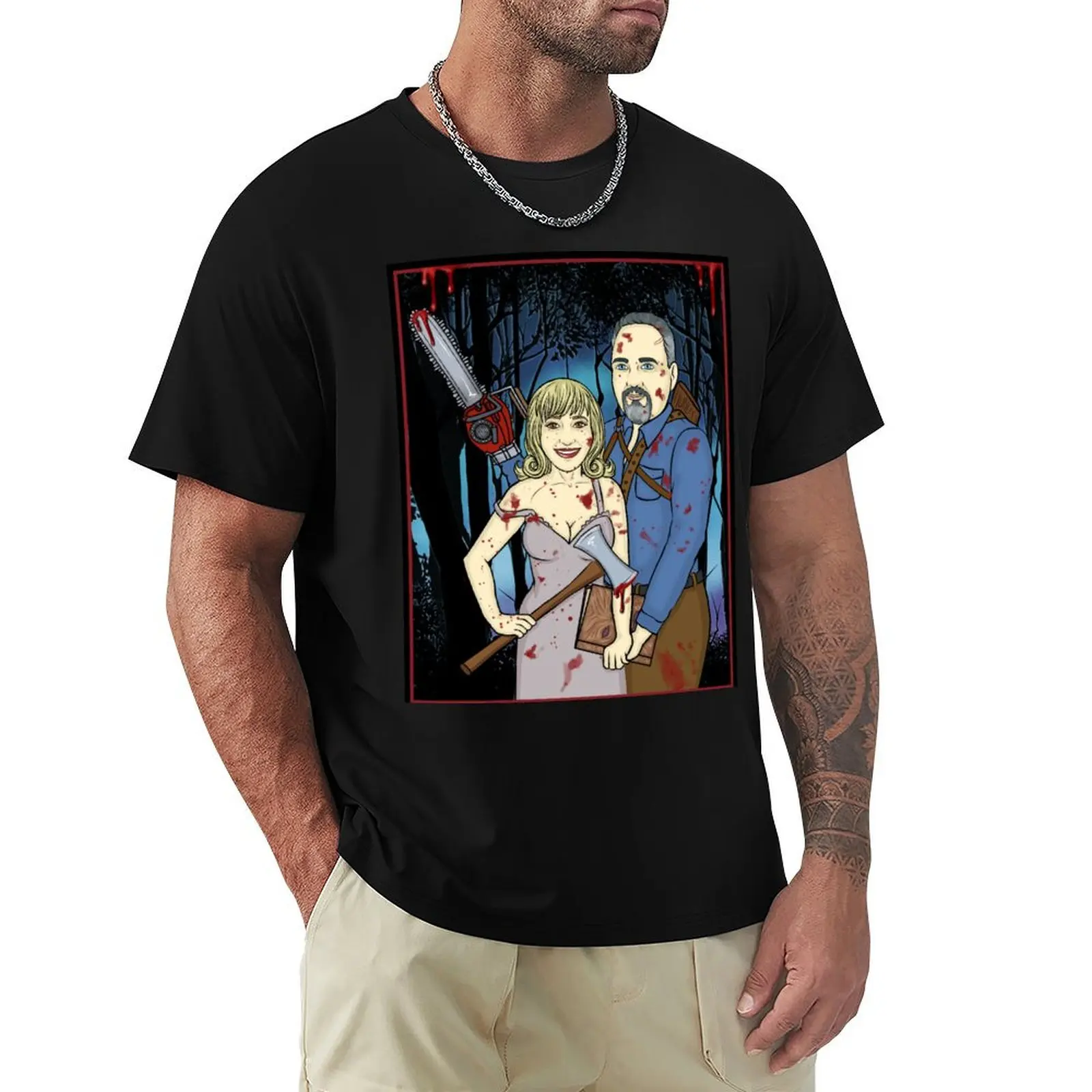 Horror Commission for Stacey H T-Shirt anime tshirt anime stuff big and tall t shirts for men