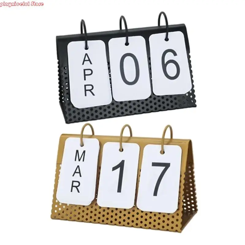 

E8ba Desk Desk Monthly Calendar Planner Tabletop Постоянный флип -календарь для полков.
