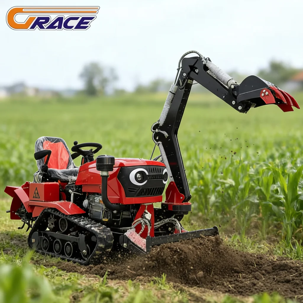 

Hot Sale New 50HP 75HP Crawler Tractor Agricultural Farming Equipment With Rotary Tiller Dozer Blade For Farm