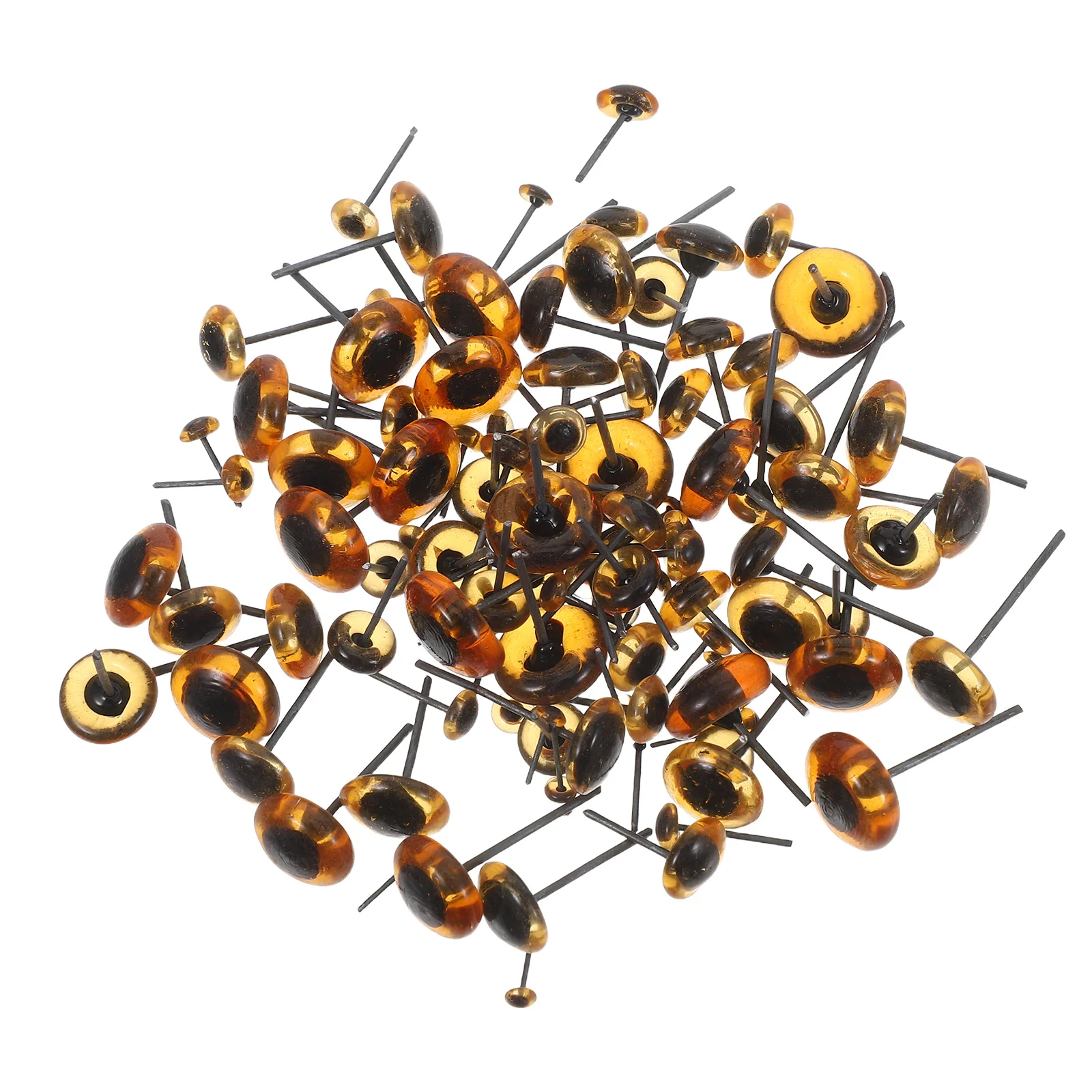 

100Pcs Round Glass Realistic Eyes Mini Craft Eyeballs for Needle Felting Soft Animals Safety Eyes for Stuffed Creation Supplies