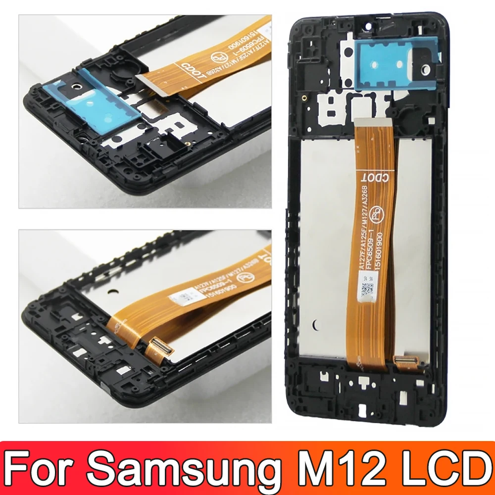 Testato al 100% 6.5 "LCD Per Samsung Galaxy M12 LCD M127 M127F M127M LCD Touch Display Screen Digitizer Assembly sostituzione