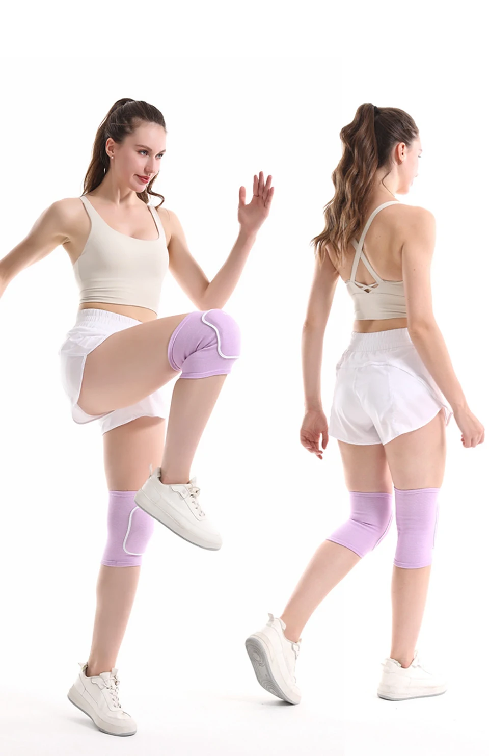 AOLIKES Volleyball-Knieschützer, Knieschützer für Damen, Herren, Kniebandage für Basketball, Volleyball, Fußball, Tanz, Yoga, Tennis, Laufen – Detail 16