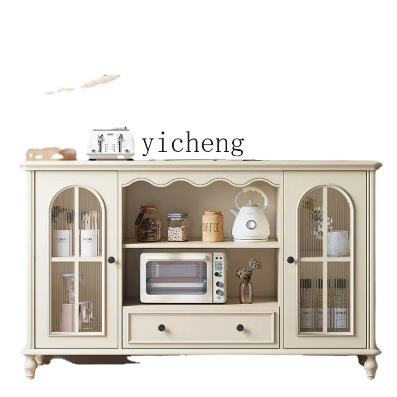 

XL French Solid Wood Sideboard American Locker Kitchen Storage Cabinet White Cream Style