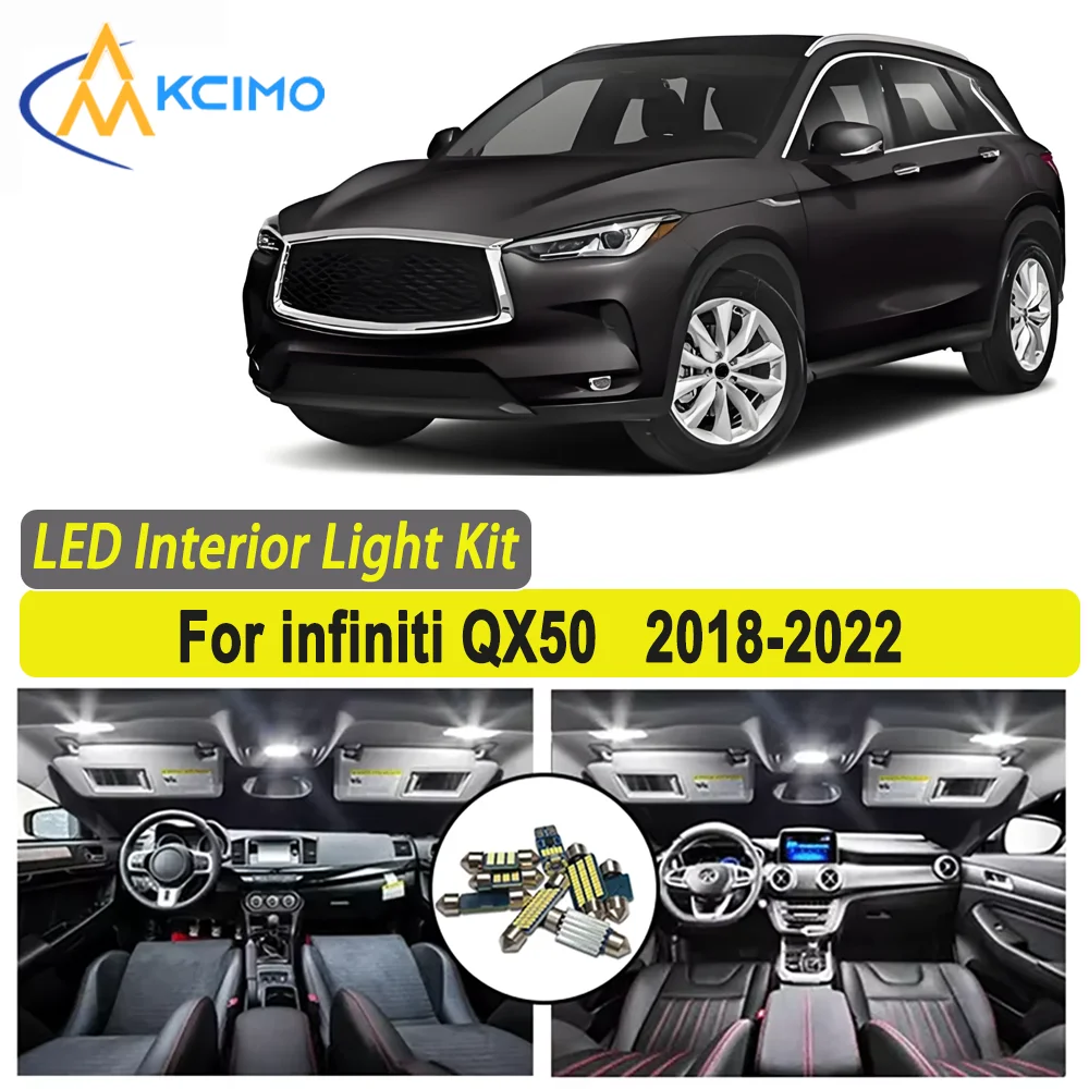 

Kcimo LED For infiniti QX50 (2018-2022) Premium Bright LED Interior Dome Map Trunk Light Kit Car Led Lamps Canbus Car LED Lights