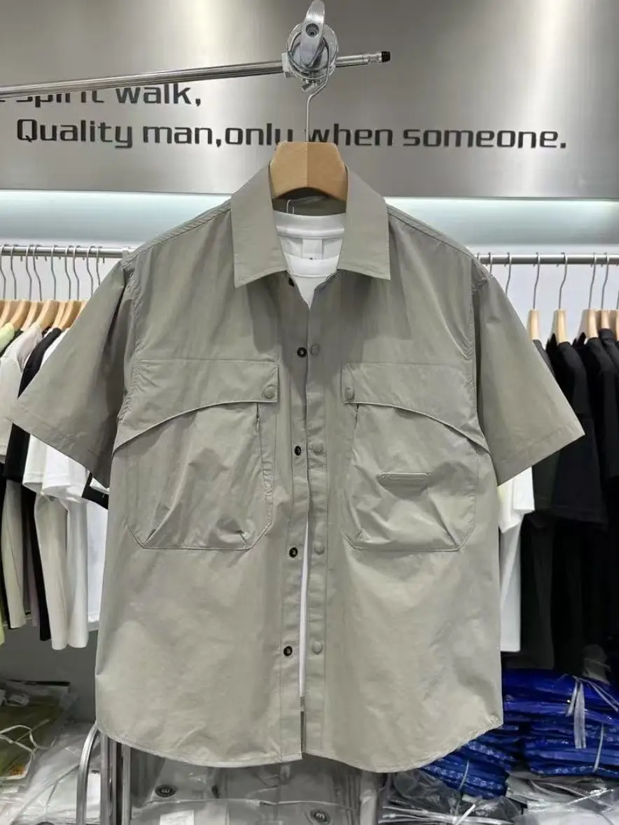 

High-End Men's Casual Loose ort Sve irt Outdoor Functional Workwear Lightweight Luxury Summer Faion Basic Fit
