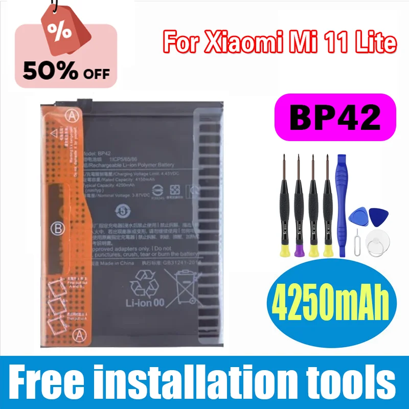 Hoogwaardige 4250 mAh vervangende batterij BP42 voor Xiaomi Mi 11 Lite 11 Lite