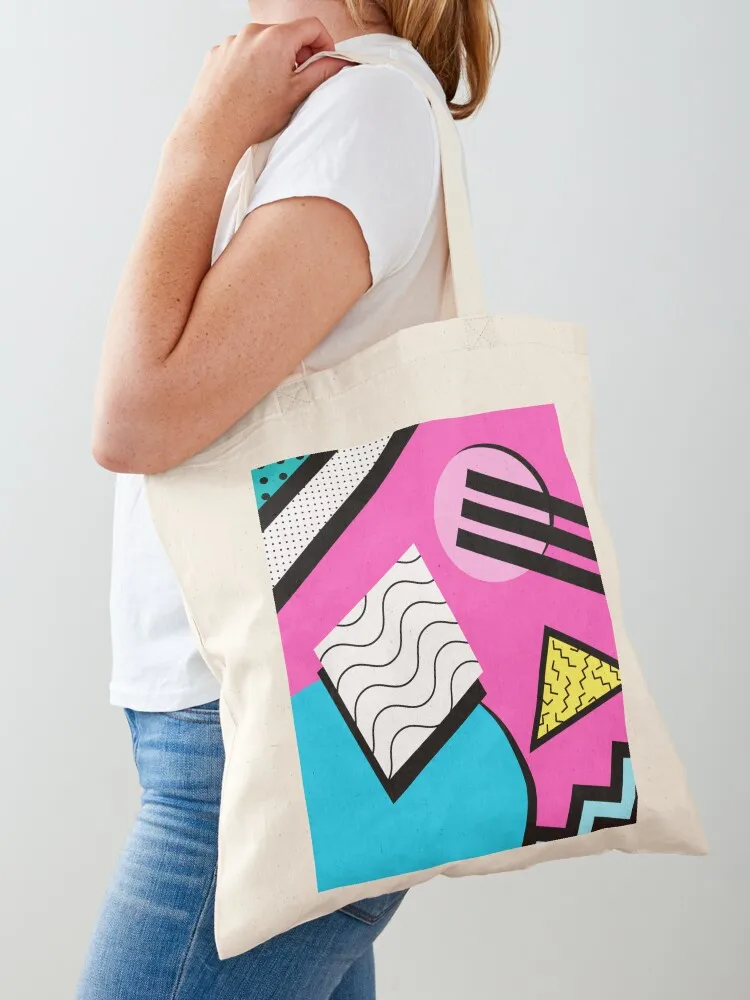 

80s Memphis Design Pattern Tote Bag Beach bag Shopper handbag bags for women canvas shopping bag