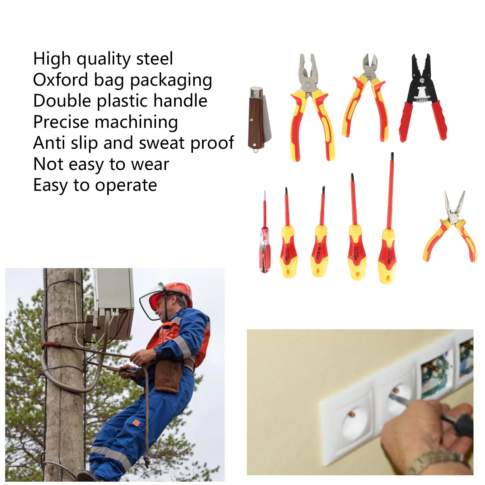 

10pcs Insulated Electrician Tool Set with Slotted Head Tip Electrician Screwdriver Set