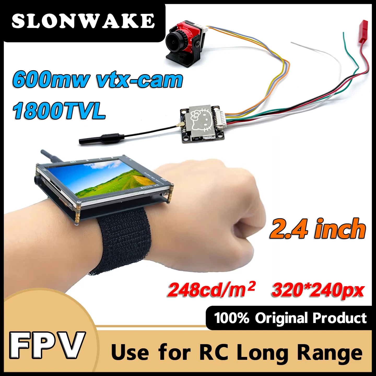Ready to use 5.8G 48CH 600mw adjustable AV Video Transmitter & 2.1mm Lens CMOS 1800TVL FPV Camera for RC FPV Quadcopter Aircraft