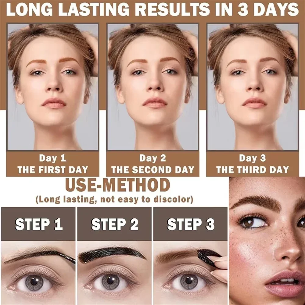 ยาวนาน 3 วัน Tattoo Easy Peel Off Eyebrow Gel ประเภทครีมยาวนาน Smudge-Proof เหงื่อกันน้ําเครื่องสําอางใหม่